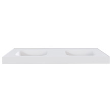 Mia 1500mm Matte White Wall Hung Double Basin with Overflow